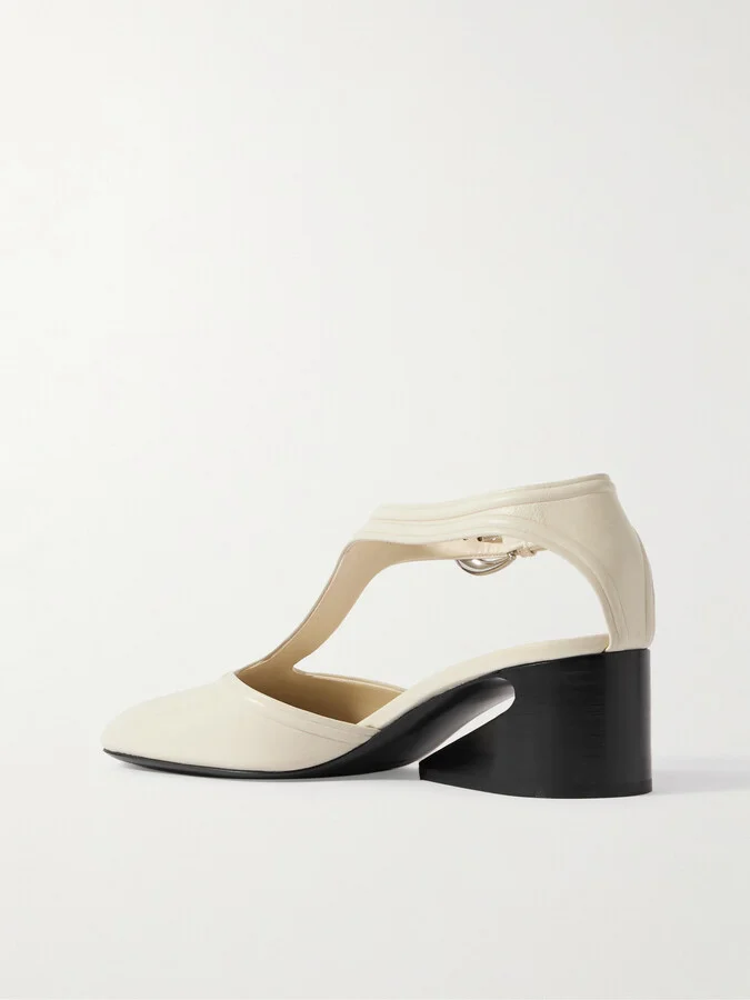 Jil Sander - Leather Mary Jane Pumps - Cream - Image 3