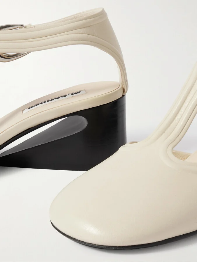 Jil Sander - Leather Mary Jane Pumps - Cream - Image 4