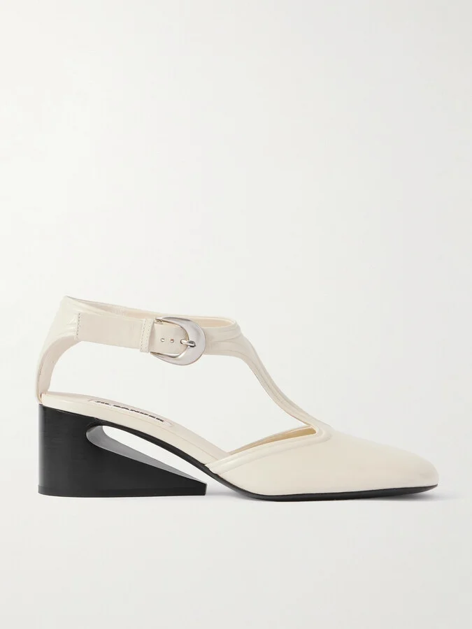 Jil Sander - Leather Mary Jane Pumps - Cream