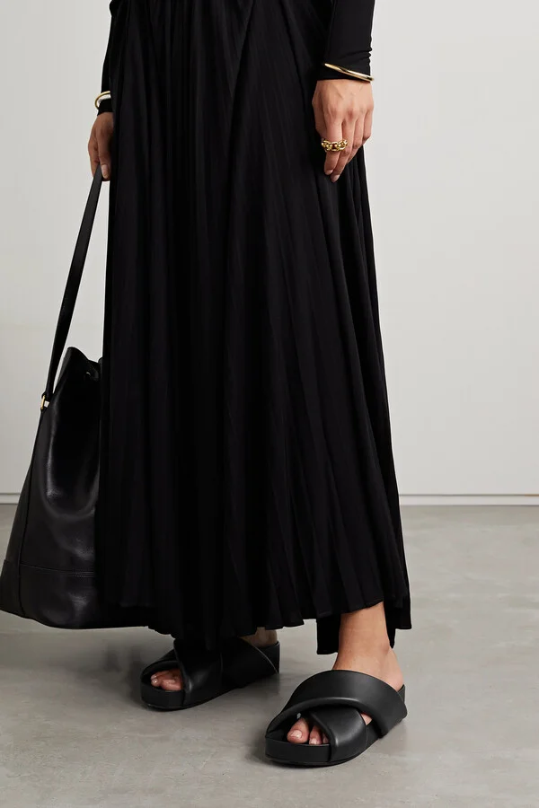 Jil Sander - Leather Platform Slides - Black - Image 2