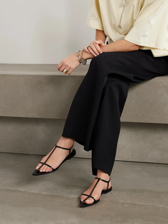 Jil Sander - Leather Point-toe Sandals - Black - Image 2
