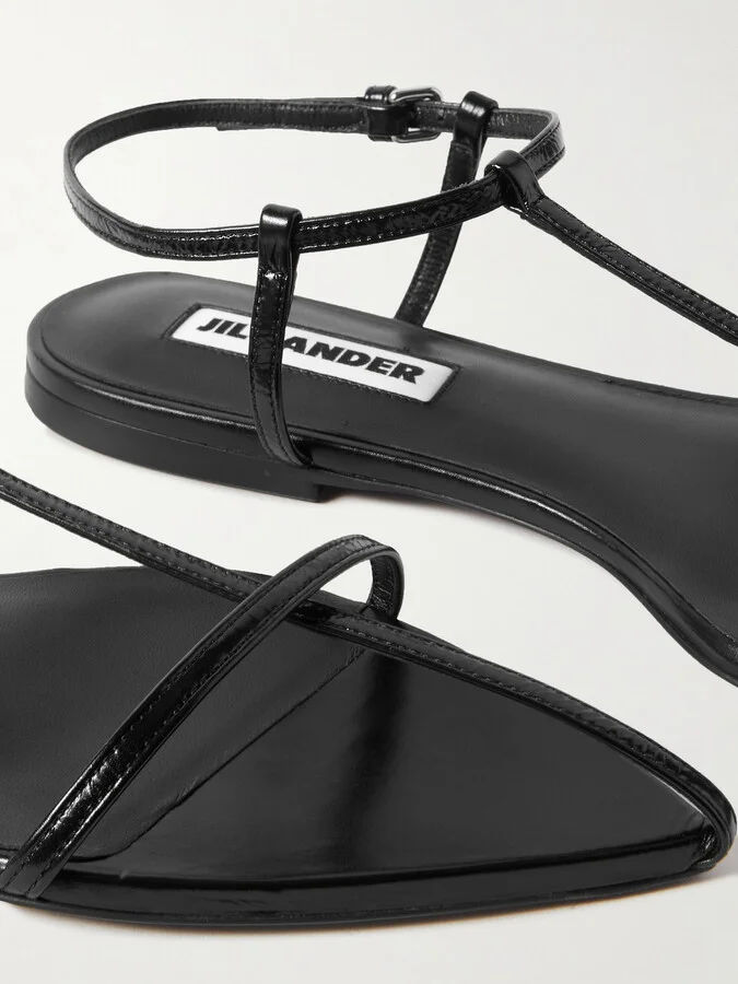 Jil Sander - Leather Point-toe Sandals - Black - Image 4