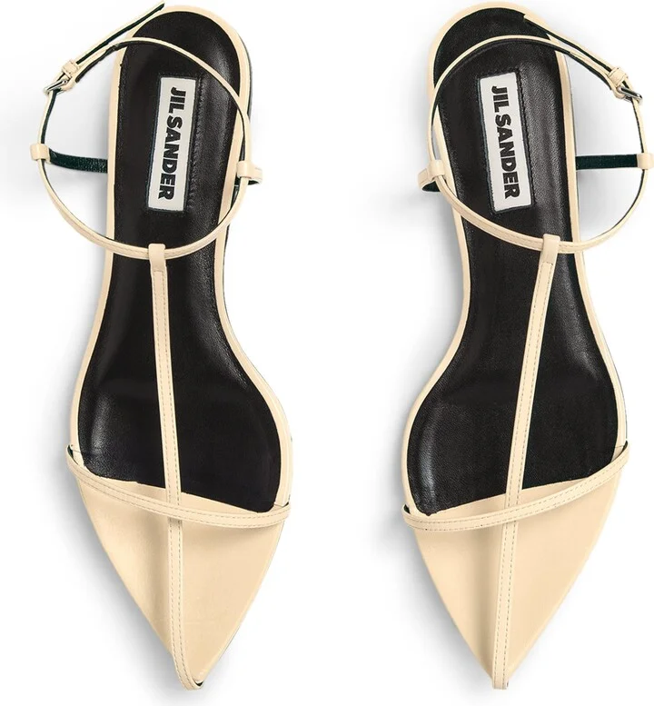 Jil Sander Leather Pointed Sandals - Image 2