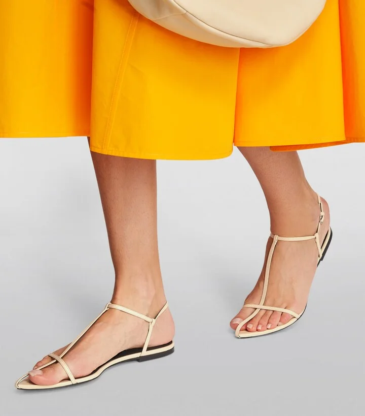 Jil Sander Leather Pointed Sandals - Image 6