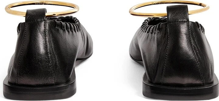 Jil Sander Leather Ring Ballet Flats - Image 3