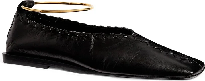 Jil Sander Leather Ring Ballet Flats - Image 4