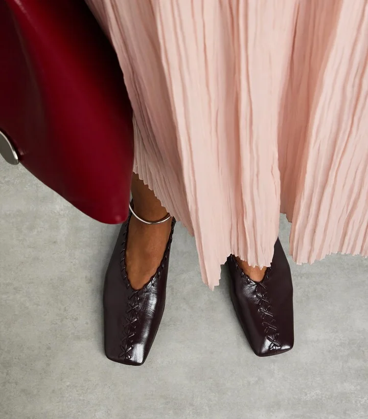 Jil Sander Leather Ring Ballet Flats - Image 2
