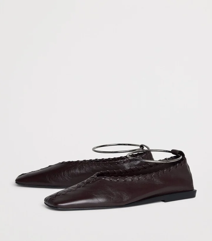 Jil Sander Leather Ring Ballet Flats - Image 3