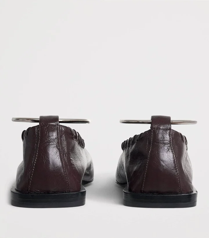 Jil Sander Leather Ring Ballet Flats - Image 4