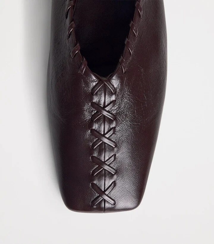 Jil Sander Leather Ring Ballet Flats - Image 5