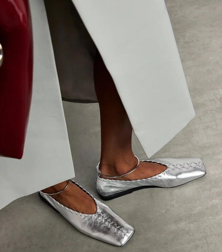 Jil Sander Leather Ring Ballet Flats - Image 2