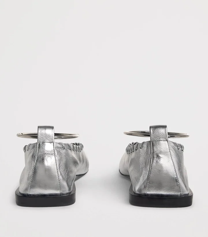 Jil Sander Leather Ring Ballet Flats - Image 4