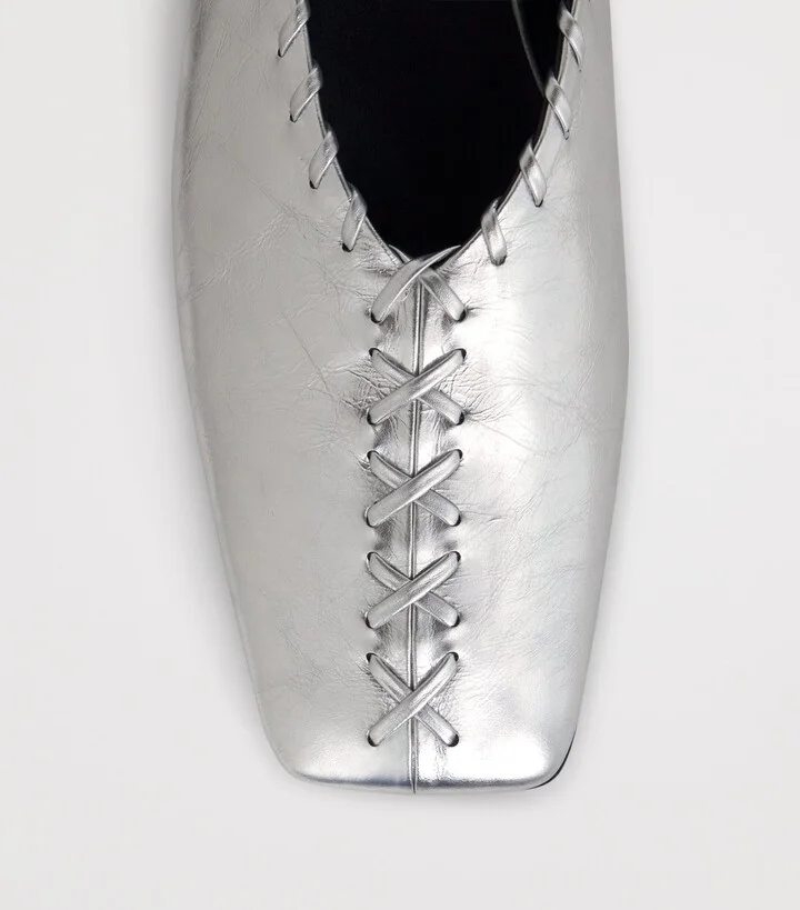 Jil Sander Leather Ring Ballet Flats - Image 5