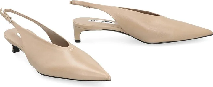 Jil Sander Leather Slingback Pumps - Image 3