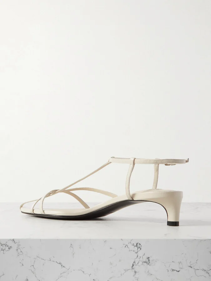 Jil Sander - Leather Slingback Sandals - Cream - Image 3