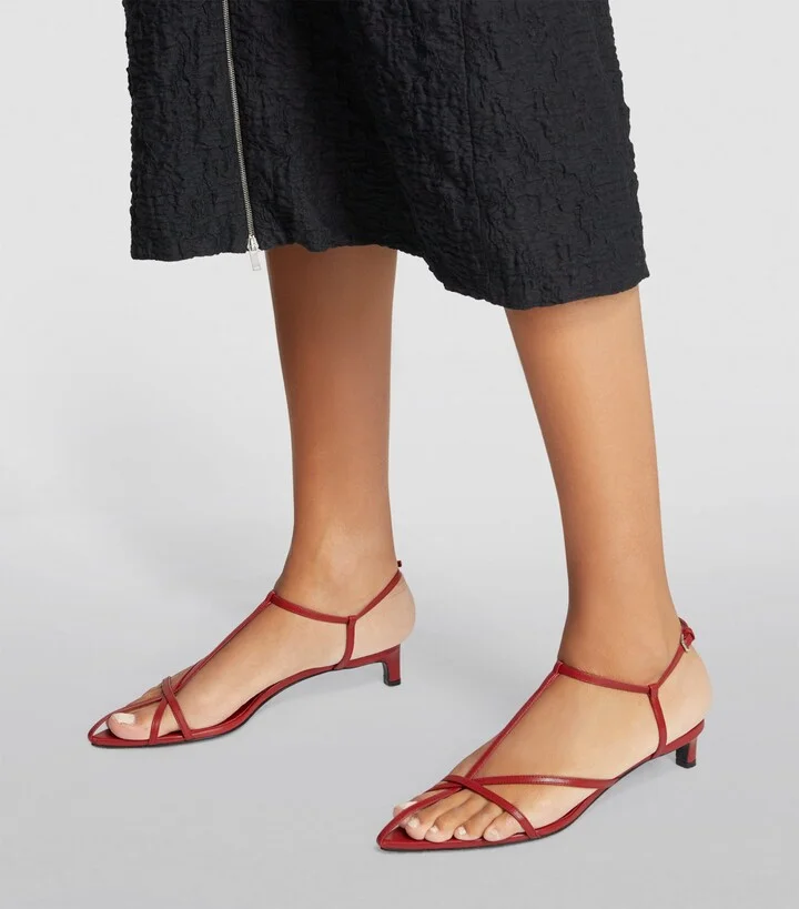 Jil Sander Leather Strappy Heeled Sandals 35 - Image 6