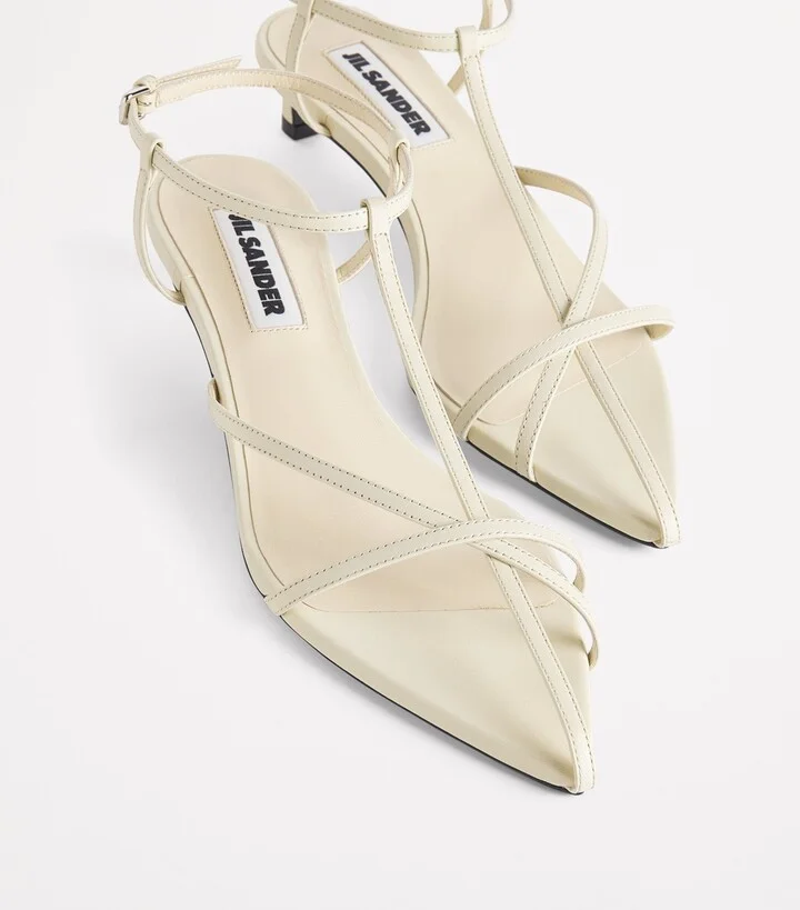 Jil Sander Leather Strappy Heeled Sandals 35 - Image 5
