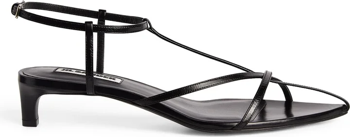 Jil Sander Leather Strappy Heeled Sandals 35