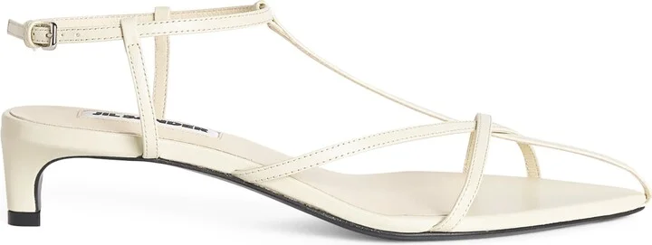 Jil Sander Leather Strappy Heeled Sandals 35