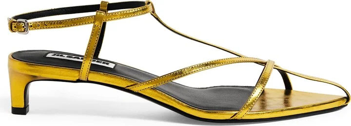 Jil Sander Leather Strappy Heeled Sandals