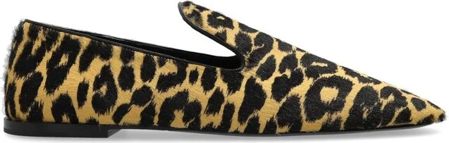 Jil Sander Leopard Printed Slip-On Flat Loafers