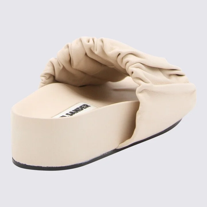 Jil Sander Light Beige Leather Sandals - Image 2