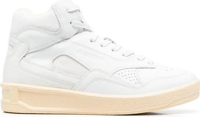 Jil Sander Logo Embossed Mid-Top Sneakers