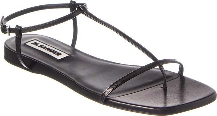 Jil Sander Logo Leather Sandal