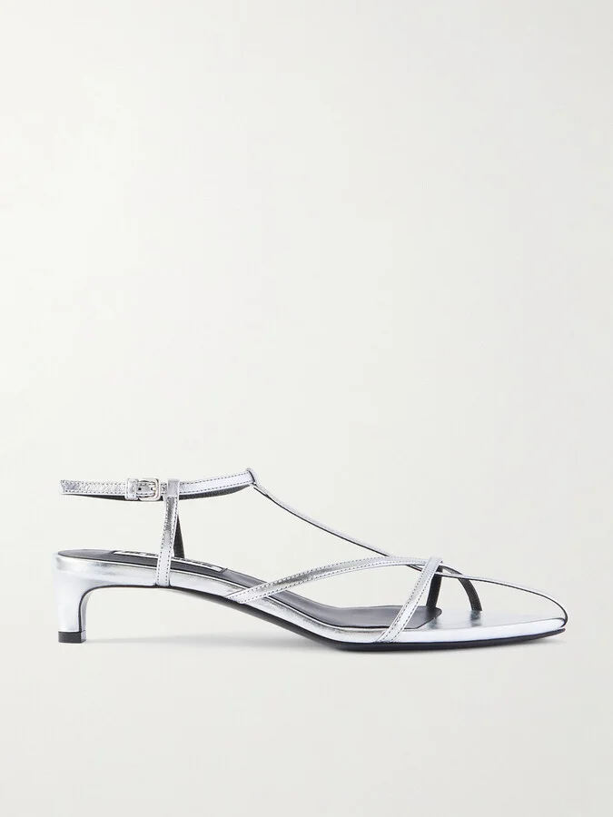 Jil Sander - Metallic Leather Sandals - Silver