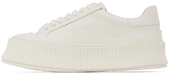 Jil Sander Off-White Agnellato Oversize Sole Sneaker - Image 3
