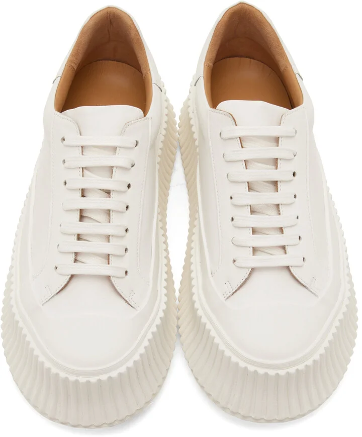 Jil Sander Off-White Agnellato Oversize Sole Sneaker - Image 5