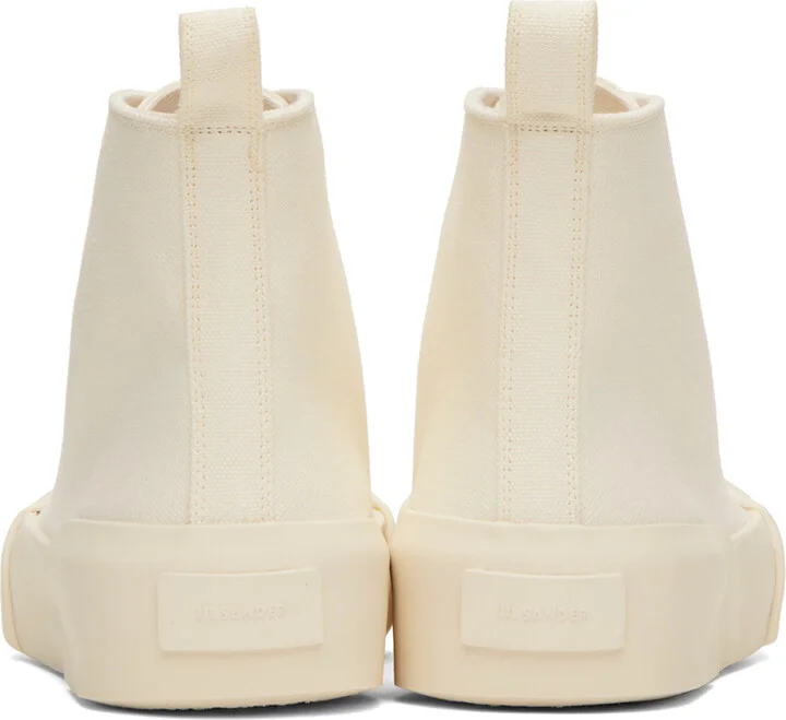 Jil Sander Off-White Cap Toe High-Top Sneakers - Image 2