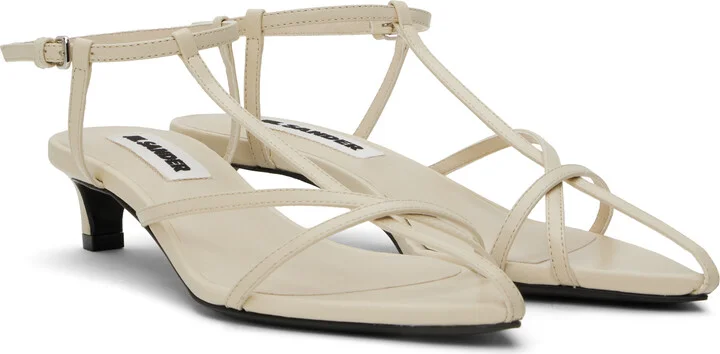 Jil Sander Off-White High Heeled Sandals - Image 4