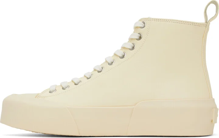 Jil Sander Off-White High-Top Sneakers - Image 3