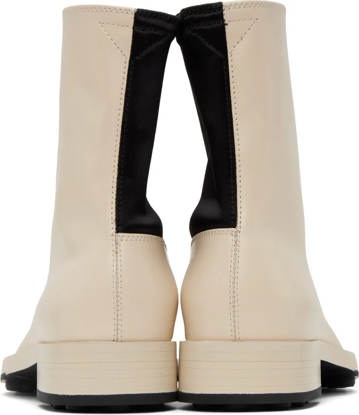 Jil Sander Off-White Leather Ankle Boots - Image 2