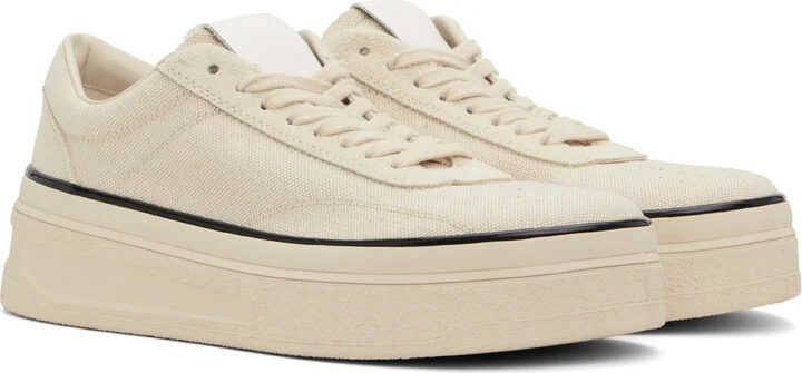 Jil Sander Off-White Low-Top Sneakers - Image 4