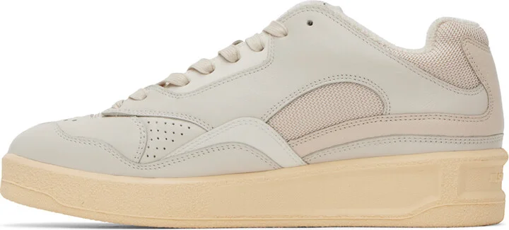 Jil Sander Off-White Perforated Sneakers - Image 3