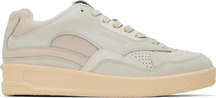 Jil Sander Off-White Perforated Sneakers