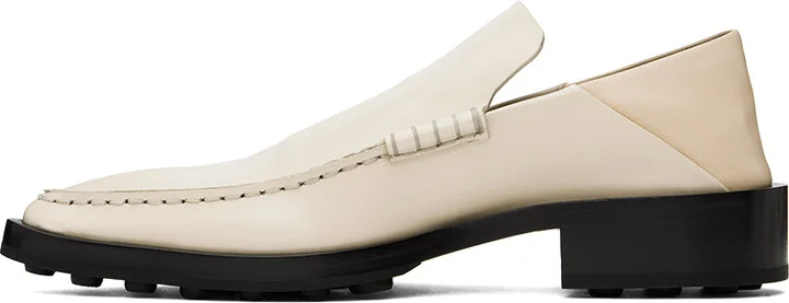 Jil Sander Off-White Pointed Toe Loafers - Image 3