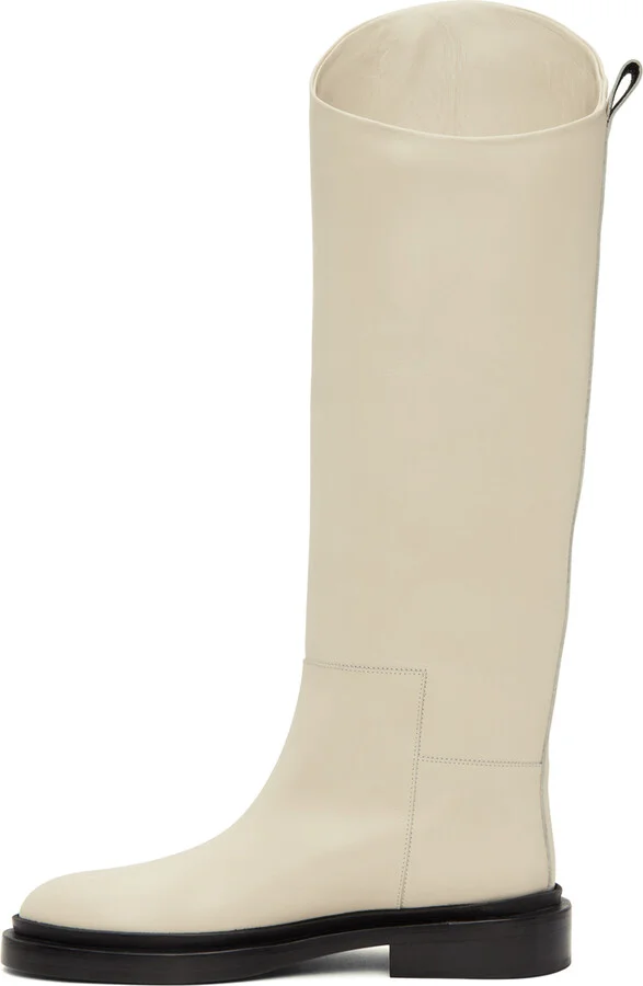 Jil Sander Off-White Riding Tall Boots - Image 3