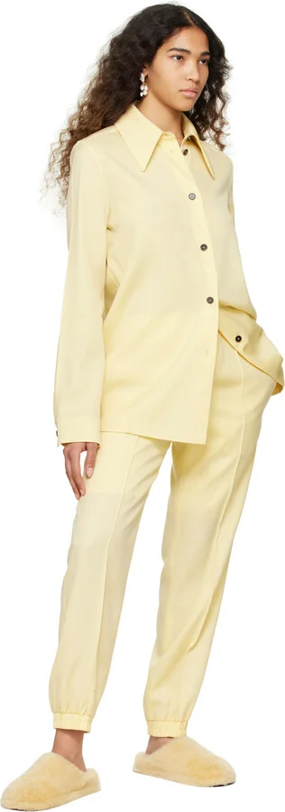 Jil Sander Off-White Shearling Slippers - Image 5