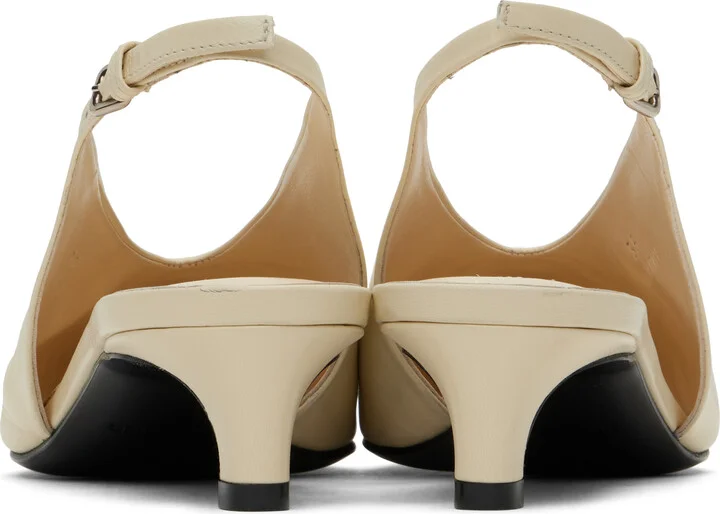 Jil Sander Off-White Slingback Heels - Image 2