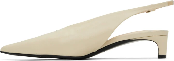 Jil Sander Off-White Slingback Heels - Image 3