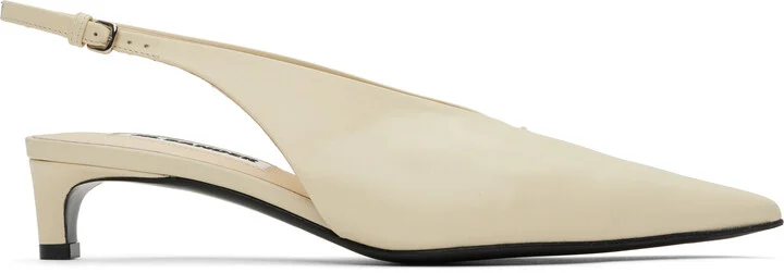 Jil Sander Off-White Slingback Heels