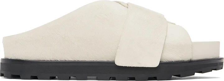 Jil Sander Off-White Velcro Sandals