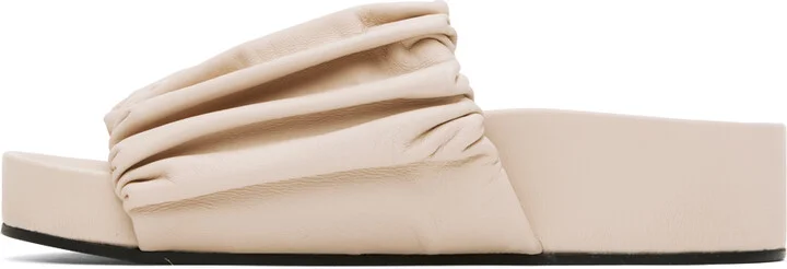 Jil Sander Pink Oversized Ruched Sandals - Image 3