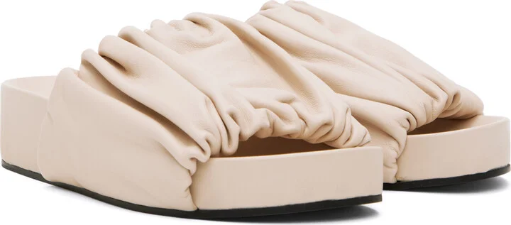 Jil Sander Pink Oversized Ruched Sandals - Image 4