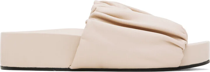 Jil Sander Pink Oversized Ruched Sandals