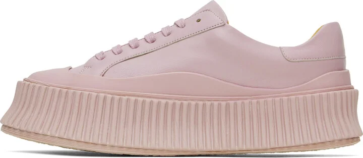 Jil Sander Purple Leather Sneakers - Image 3