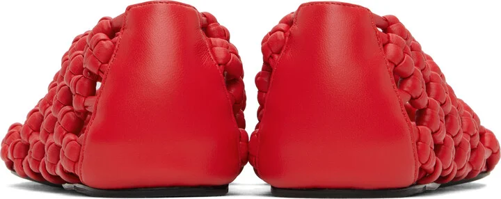 Jil Sander Red Hand-Knotted Ballerina Flats - Image 2